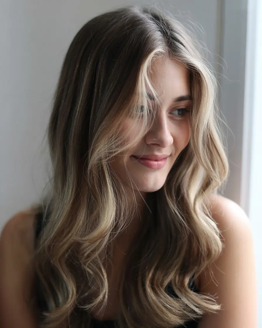 #15. Long, Face-Framing Highlights with Soft Waves