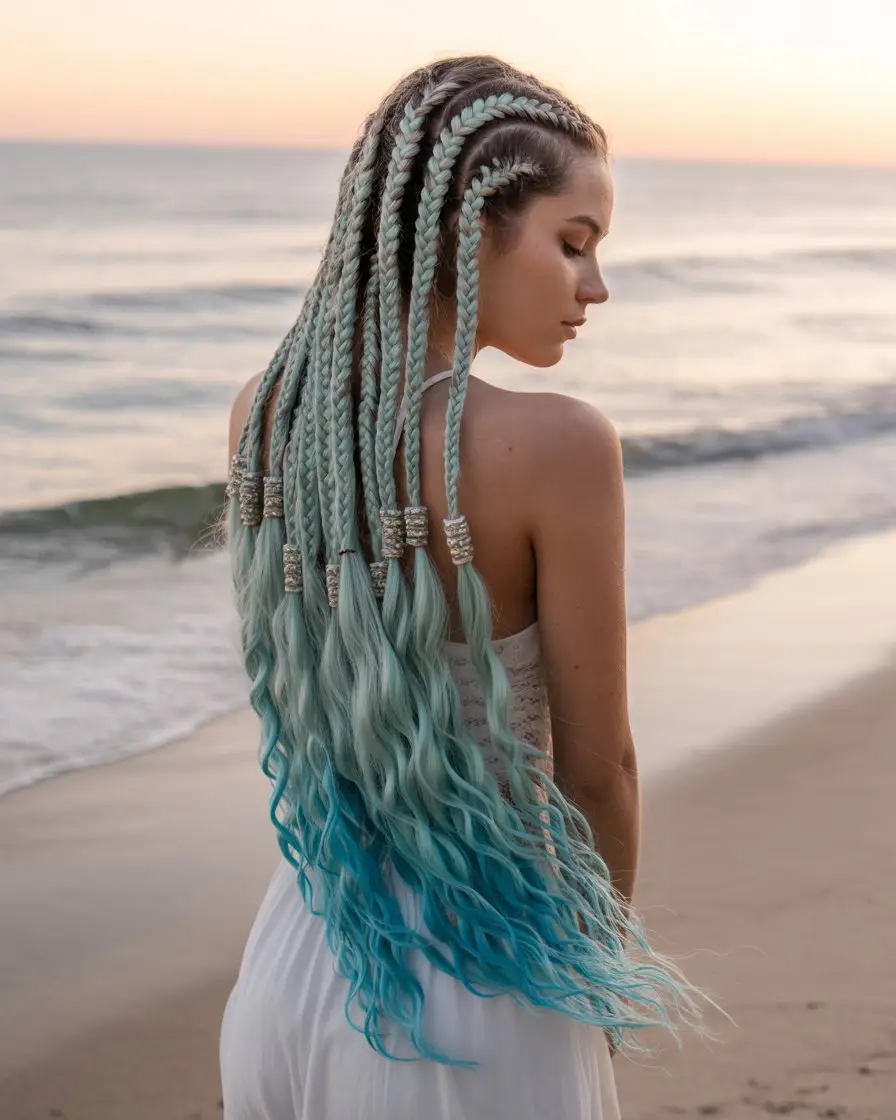 20 Eye-Catching Small Braids Hairstyles: Bold Looks to Elevate Your Hair Game 16 #15. Mermaid Fishtail Micro Braids