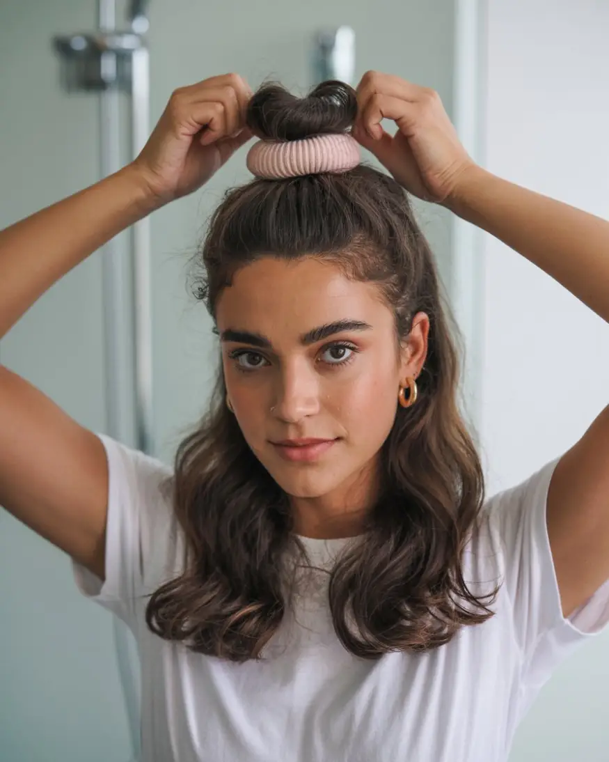 19 Clever Hairstyles For Greasy Hair: Quick Fixes That Still Look Fresh 17 #16. The Sock Bun Volume Trick