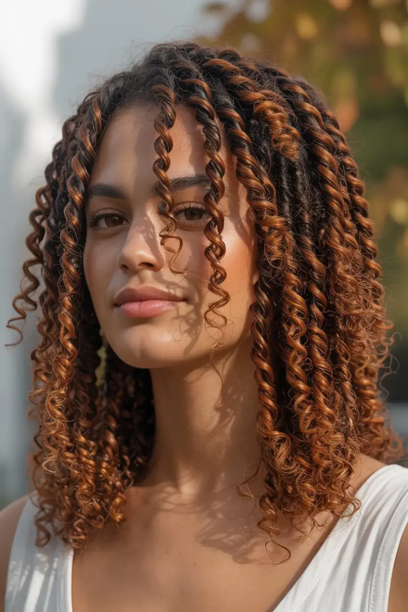 #17. Spiral Twists with Copper Highlights
