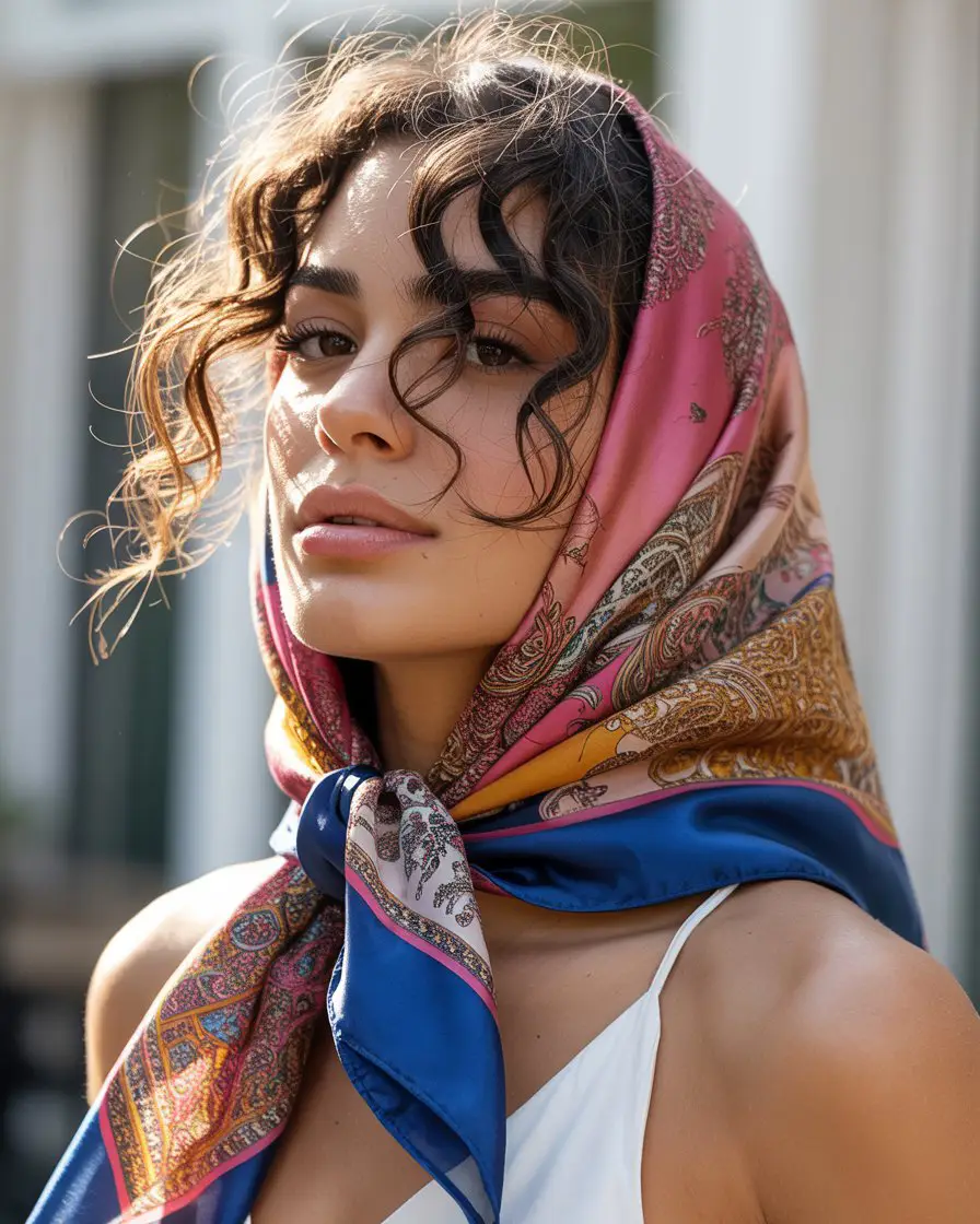 18 Soft Postpartum-Friendly Hairstyles: Gentle Styles That Embrace the Journey of New Motherhood 19 #18. The Night-to-Day Silk Wrap Style