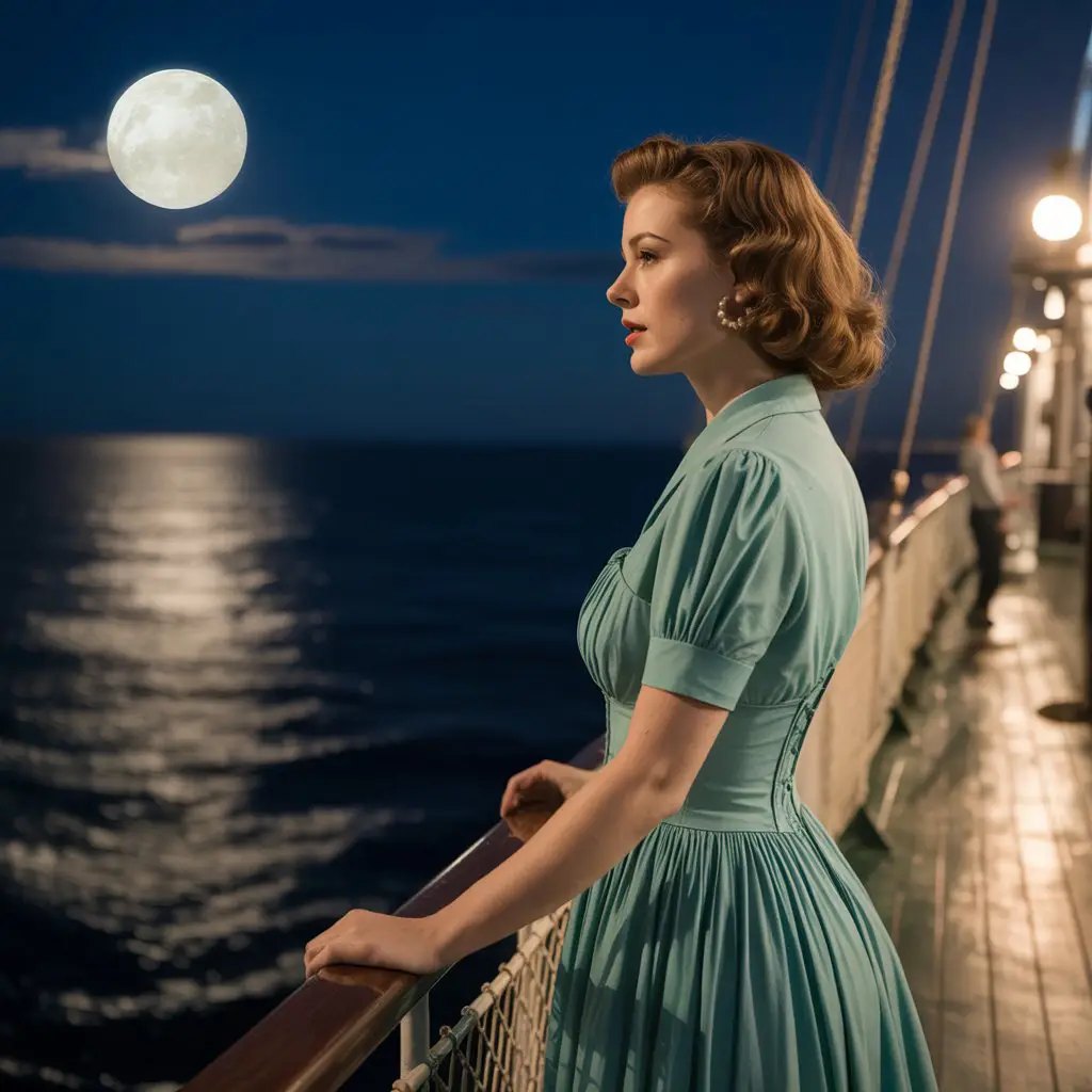 #19. Moonlit Vintage Waves with Nautical Elegance