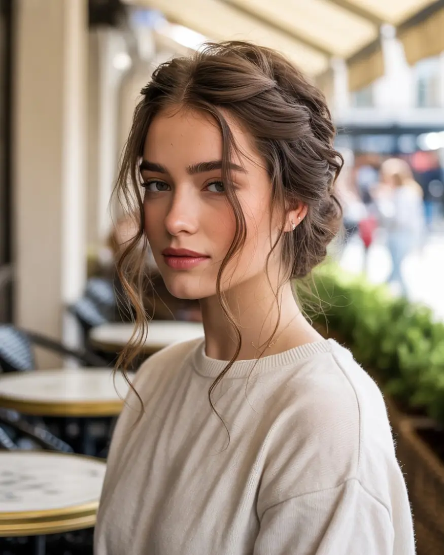 19 Clever Hairstyles For Greasy Hair: Quick Fixes That Still Look Fresh 20 #19. The "Undone" French Twist with Textured Escape