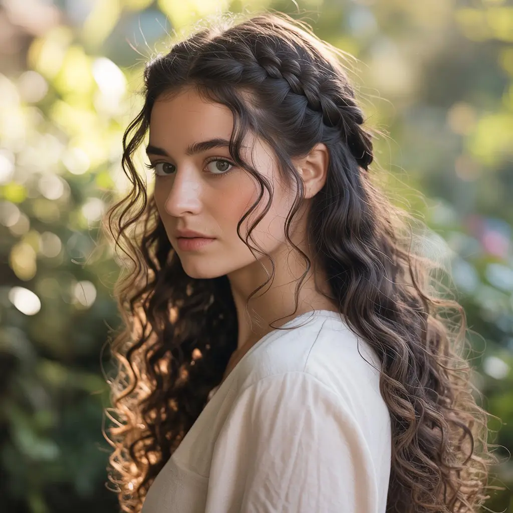 17 Sporty Curly Lacrosse Hairstyles: Game-Ready Looks with Flair 3 #2. Braided Crown with Curly Side Sweep