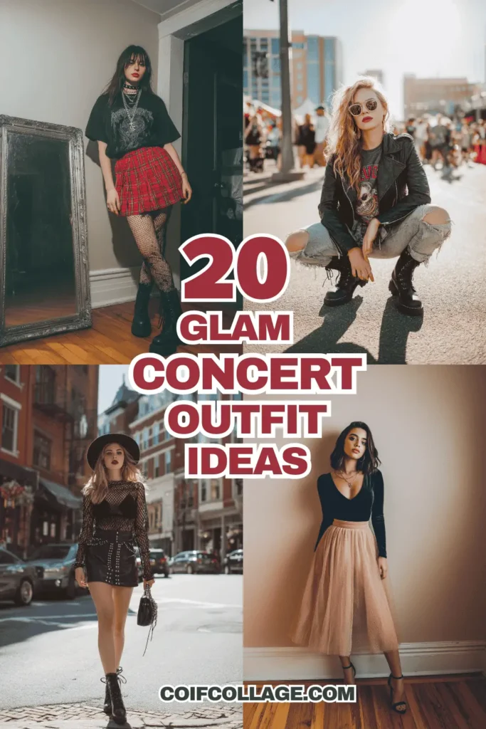 20 Glam Concert Outfits: Shiny, Show-Stopping Looks for Music Nights Pin