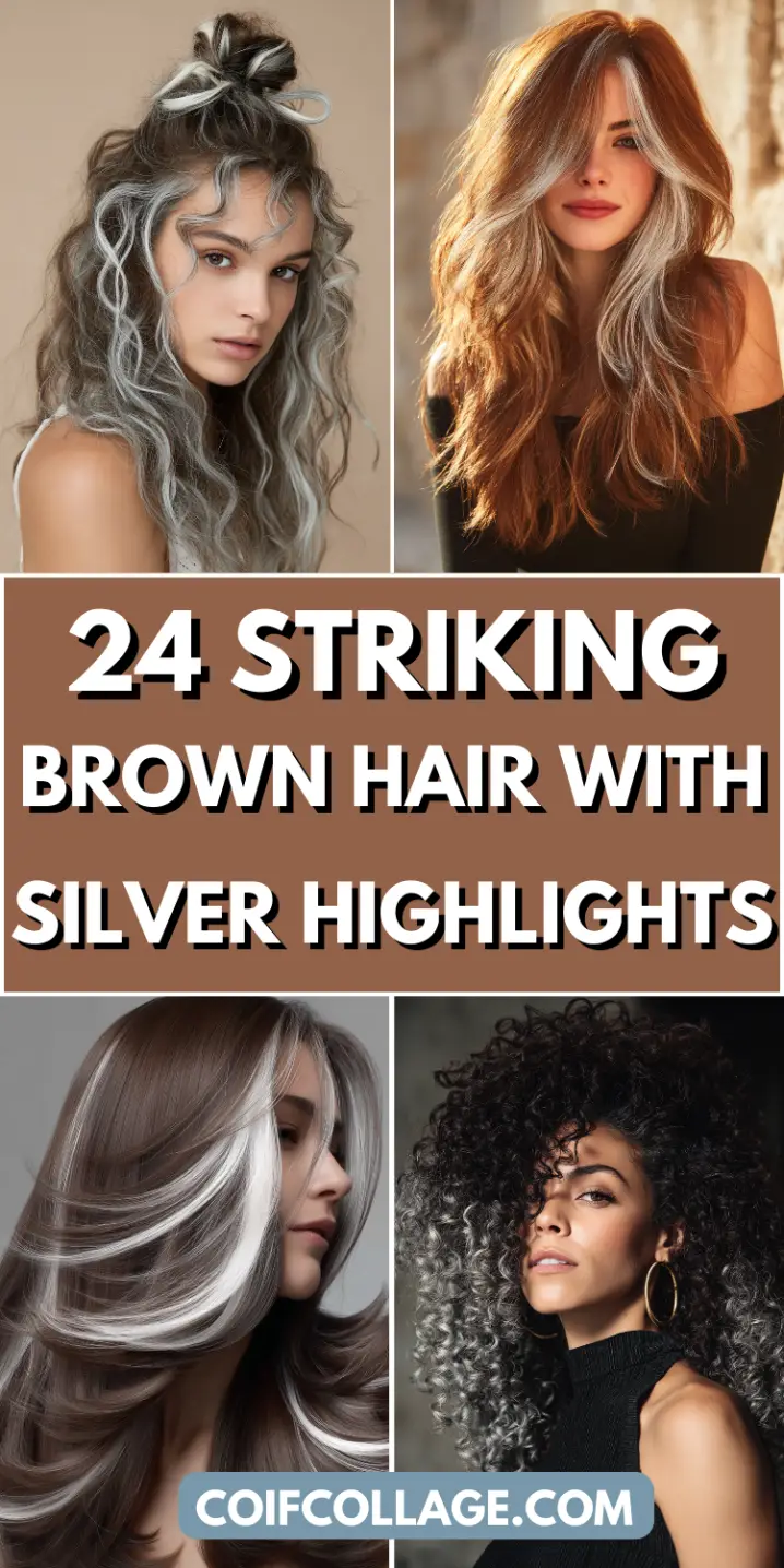 24 Striking Brown Hair with Silver Highlights Ideas: Sophisticated Looks to Refresh Your Style 1 24 Striking Brown Hair with Silver Highlights Ideas: Sophisticated Looks to Refresh Your Style