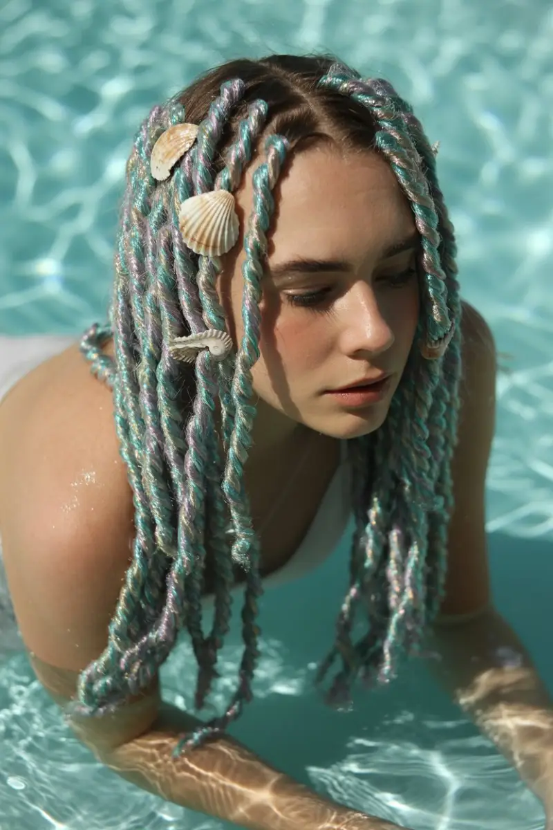 #24. Mermaid Twists with Iridescent Sheen