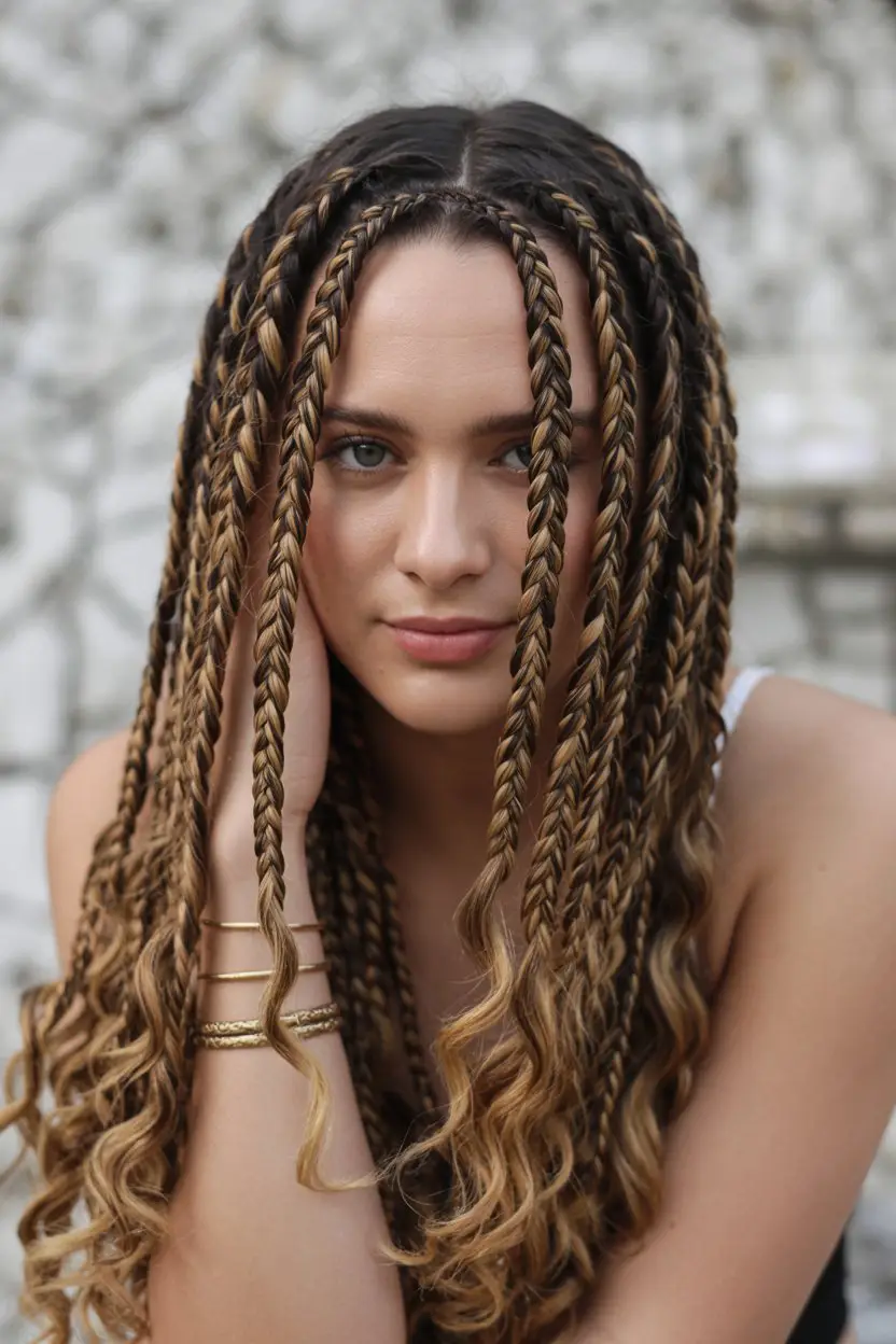 #3. Chunky Bohemian Box Braids for Bold Texture