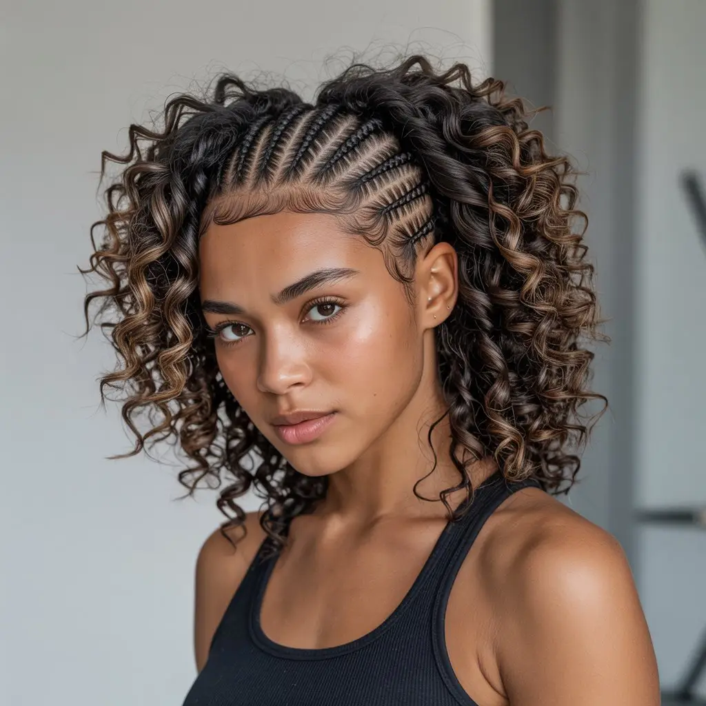 17 Sporty Curly Lacrosse Hairstyles: Game-Ready Looks with Flair 5 #4. Curly Mohawk with Tight Cornrows