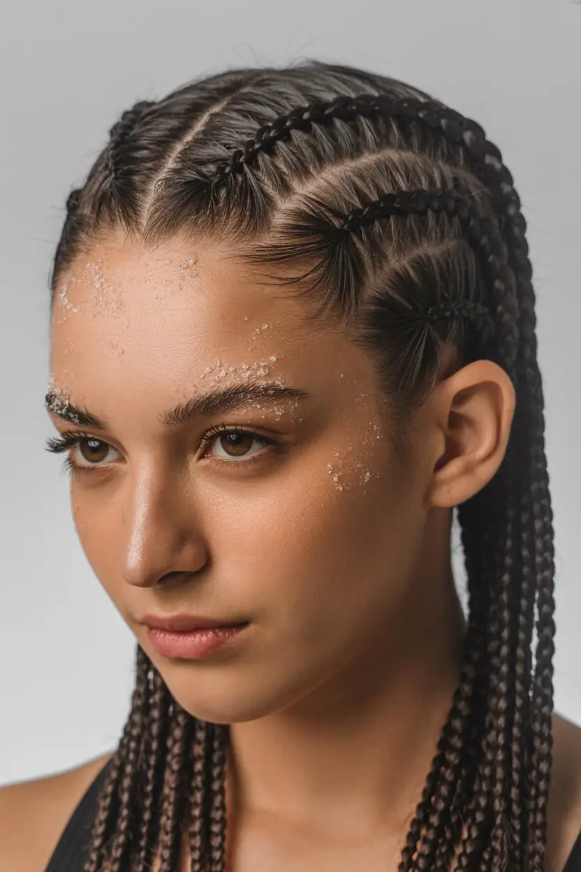 16 Fresh Gym Hairstyles: Low-Fuss Hairdos That Blend Function with Flair 5 #4. Double Dutch Braids for Zero Distractions