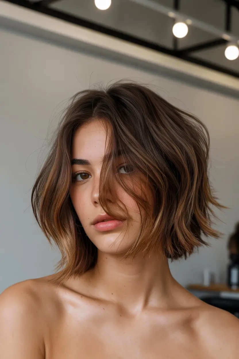 #4. Textured Lob with Choppy Ends