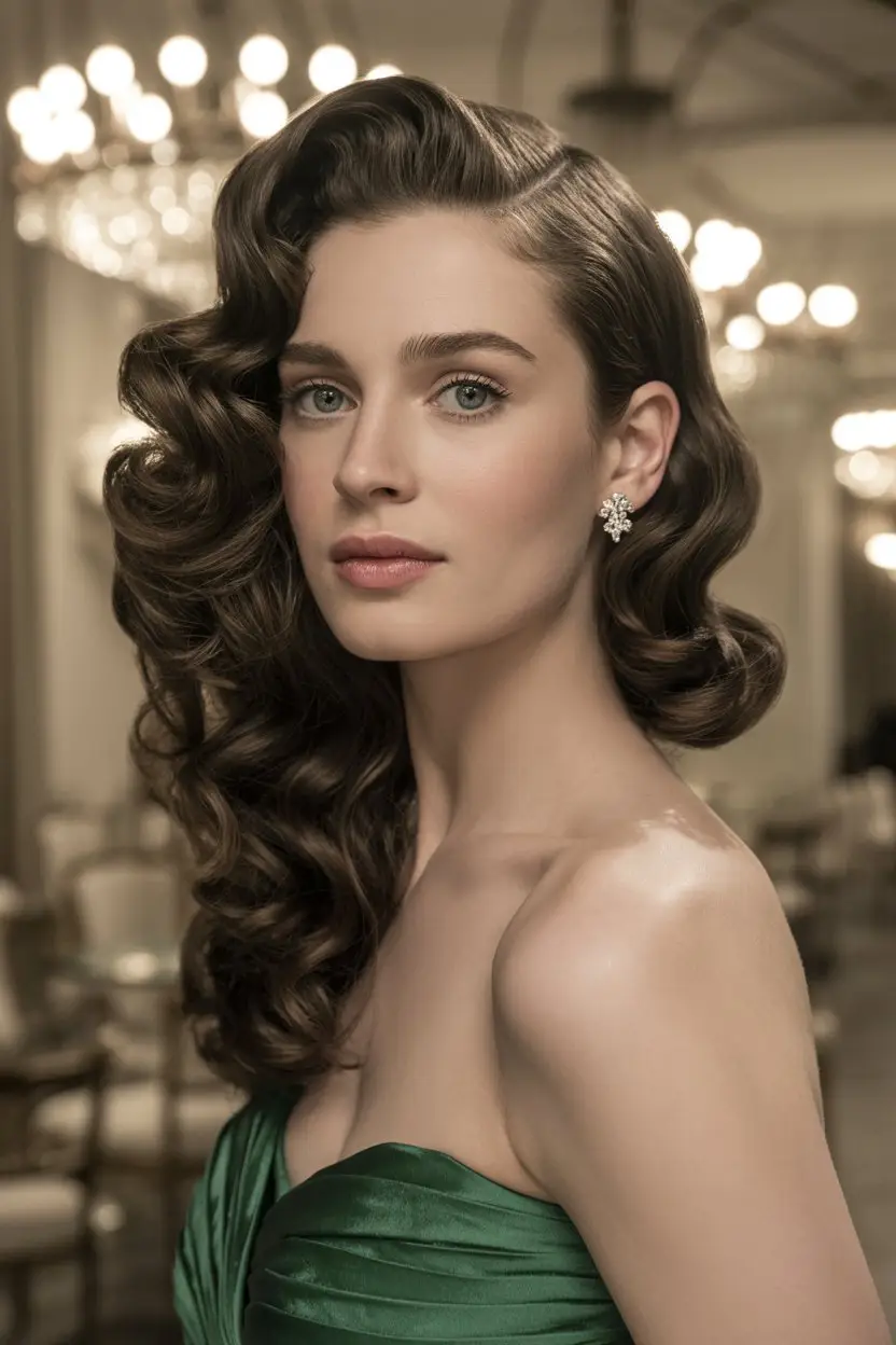 16 Graceful Wedding Hairstyles For Long Hairs: Picture-Ready Styles for Long Locks 5 #4. Voluminous Old Hollywood Curls