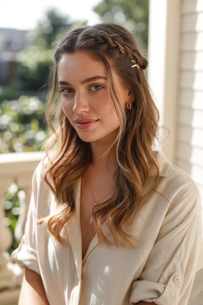 #5. Half-Up Boho Knot Braid for Quick Glam