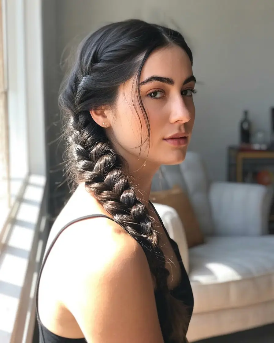 19 Clever Hairstyles For Greasy Hair: Quick Fixes That Still Look Fresh 6 #5. Side-Swept Fishtail Braid