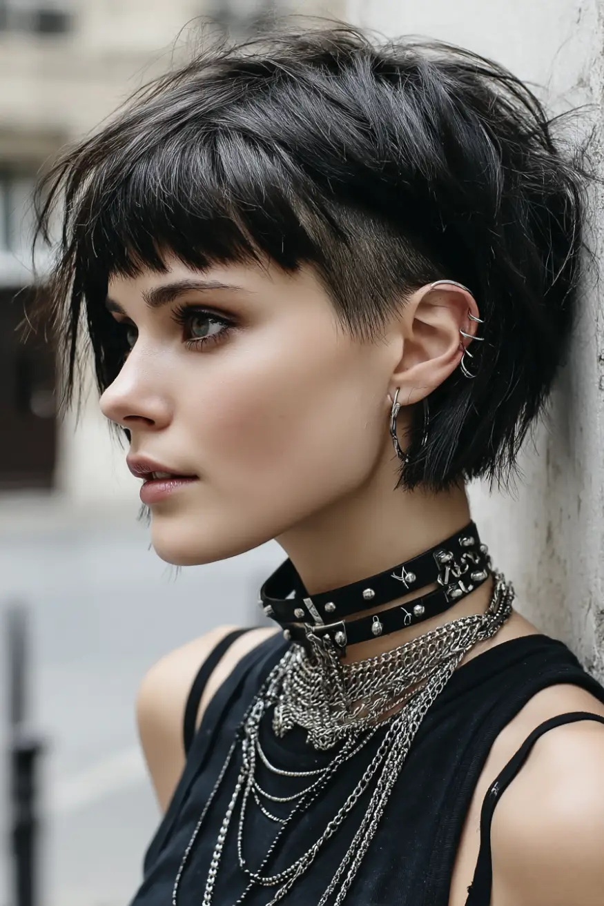 #5. Textured Shag with Undercut and Jagged Bangs