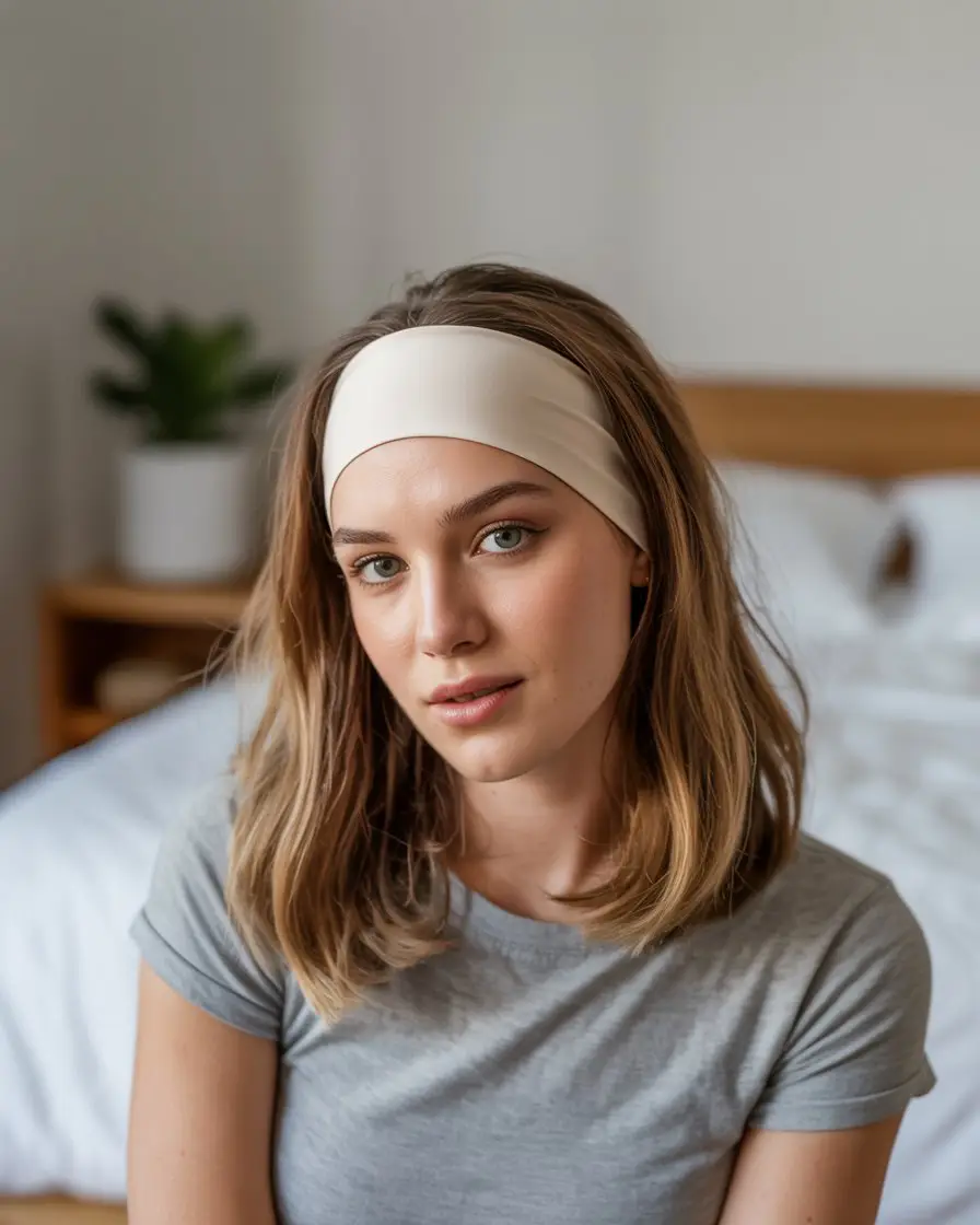 18 Soft Postpartum-Friendly Hairstyles: Gentle Styles That Embrace the Journey of New Motherhood 6 #5. The Headband Hack for Instant Polish