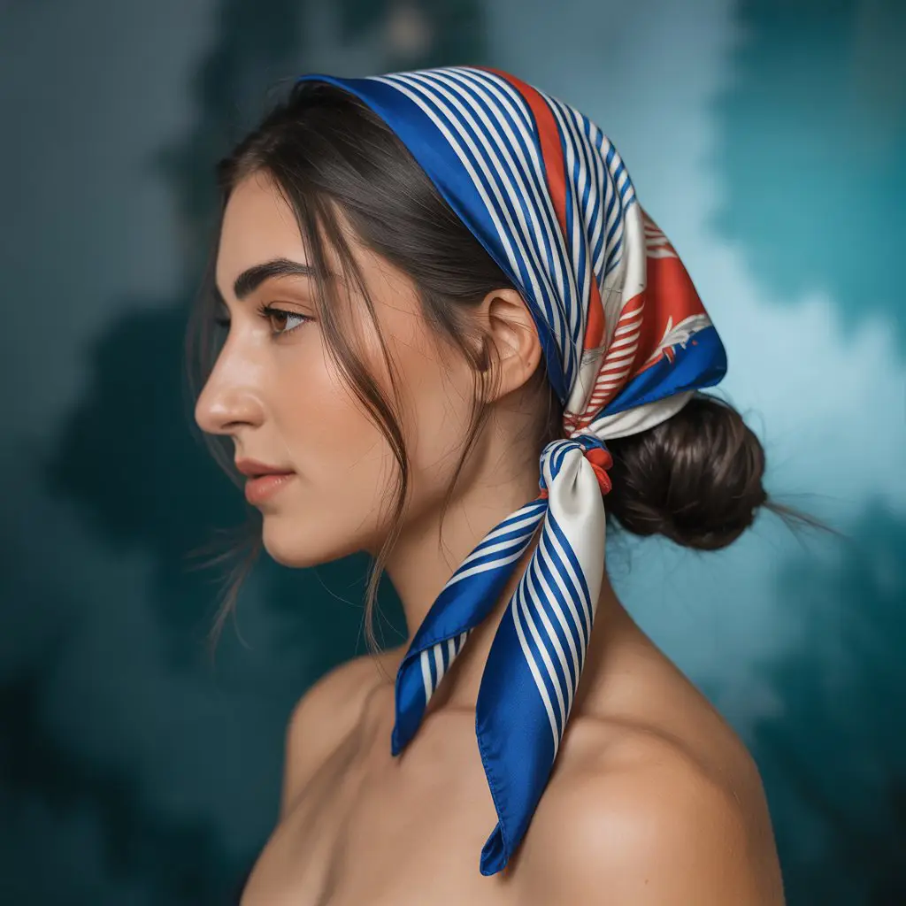 #5. The Low Bun with a Scarf Wrap