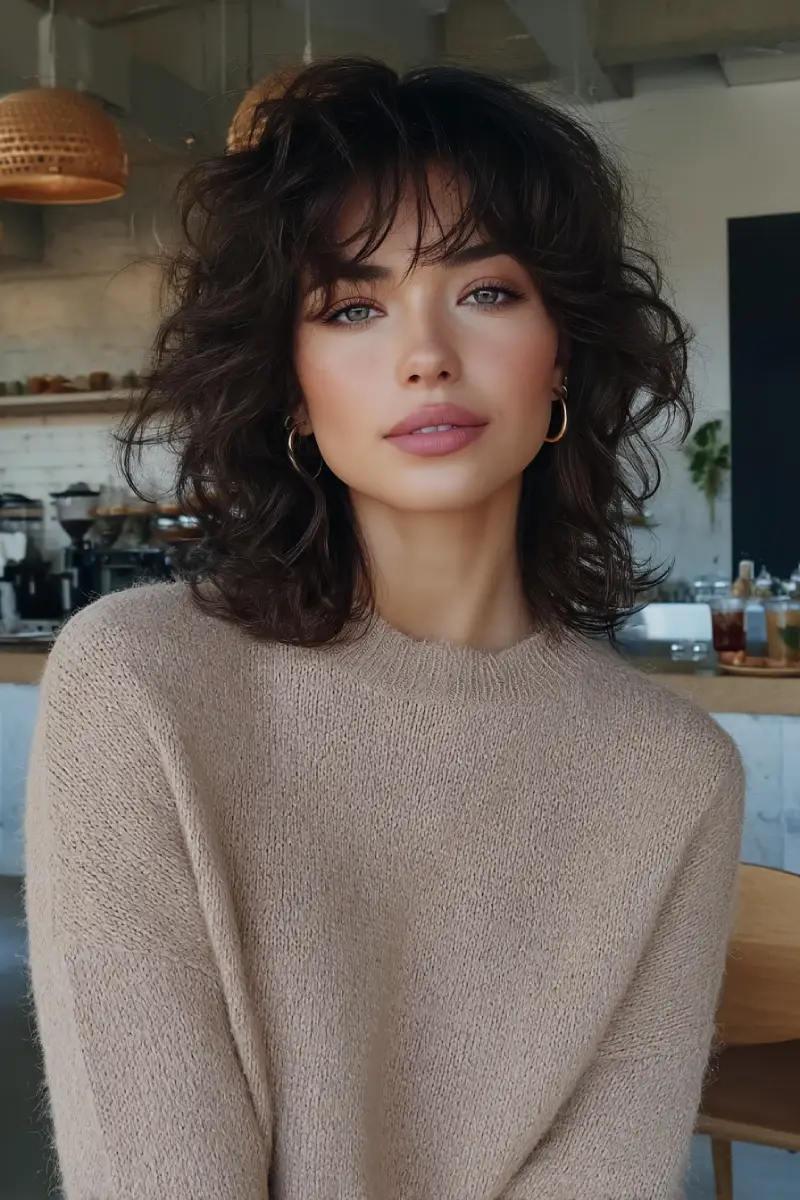 21 Chic Short Layered Hairstyles: Modern Cuts for a Fresh, Youthful Vibe 6 #5. Voluminous Shag Cut with Feathered Bangs