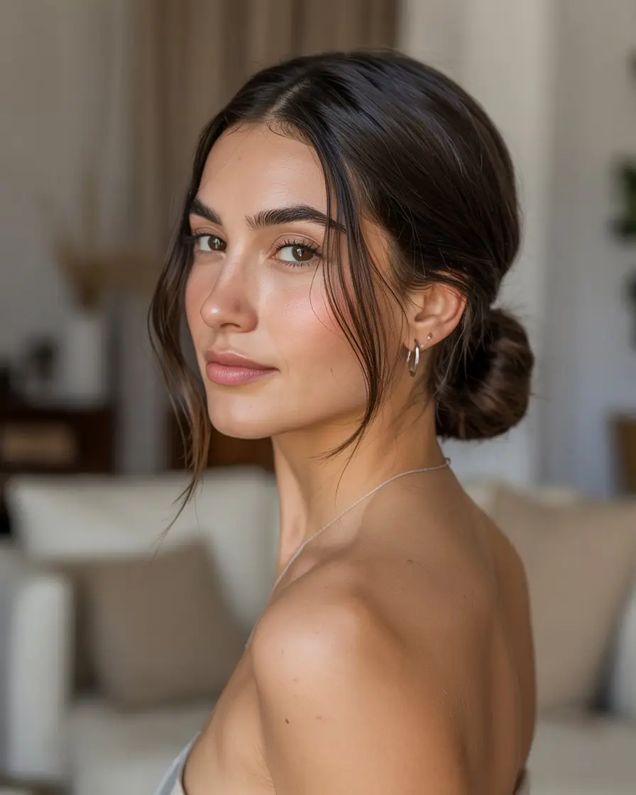 18 Soft Postpartum-Friendly Hairstyles: Gentle Styles That Embrace the Journey of New Motherhood 7 #6. The Sleek Low Chignon