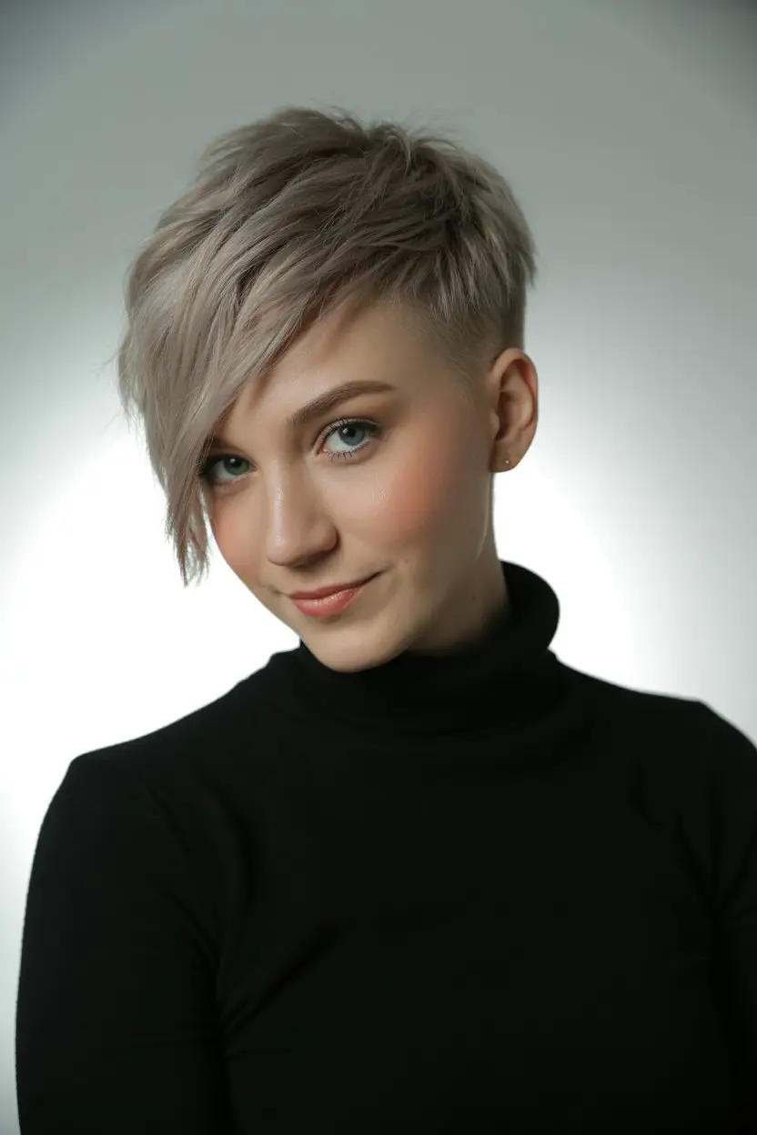 #7. Asymmetrical Pixie with Textured Top