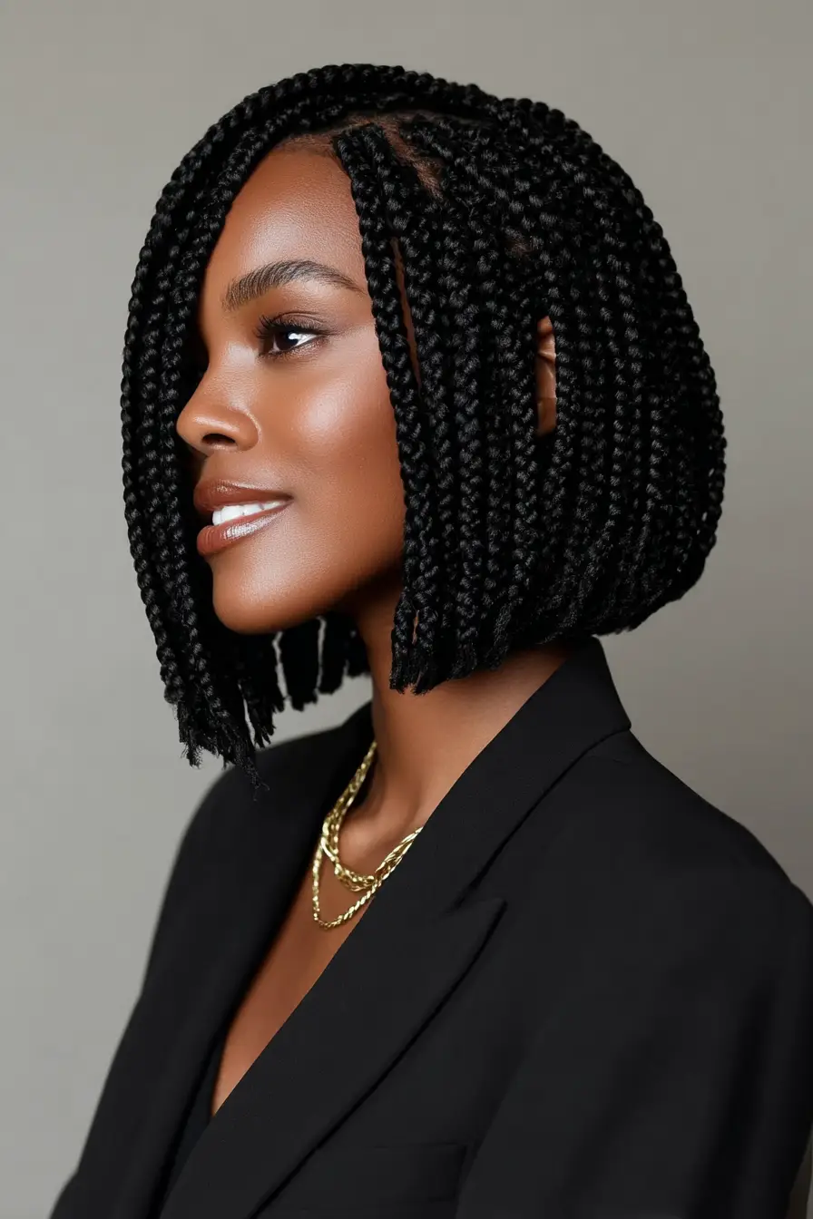 19 Stunning 4c Braided Hairstyles: Bold Looks That Celebrate Natural Texture 8 #7. Chin-Length Box Braid Bob