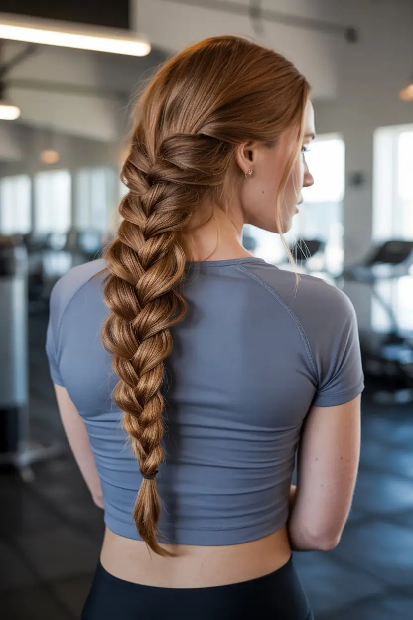 16 Fresh Gym Hairstyles: Low-Fuss Hairdos That Blend Function with Flair 8 #7. Fishtail Braid for a Secure, Elegant Look
