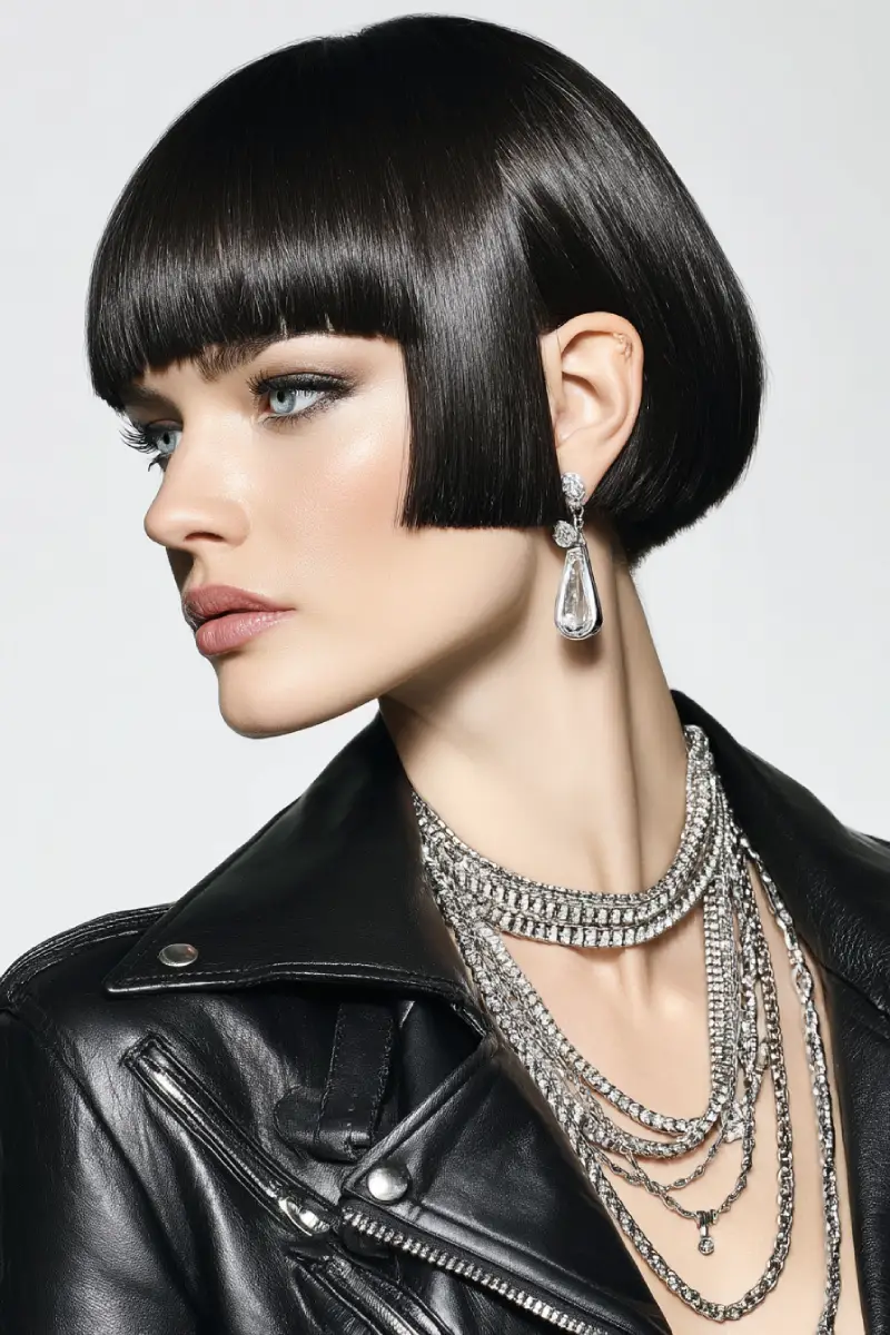 #7. Precision Bowl Cut with Mirror-Finish Bangs