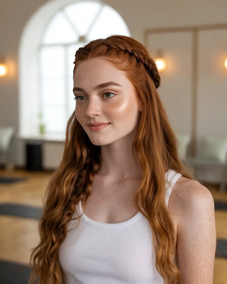 18 Fierce Braided Sporty Hairstyles: Power Looks for Active Days 10 #9. The Half-Up Halo Braid for a Soft Look