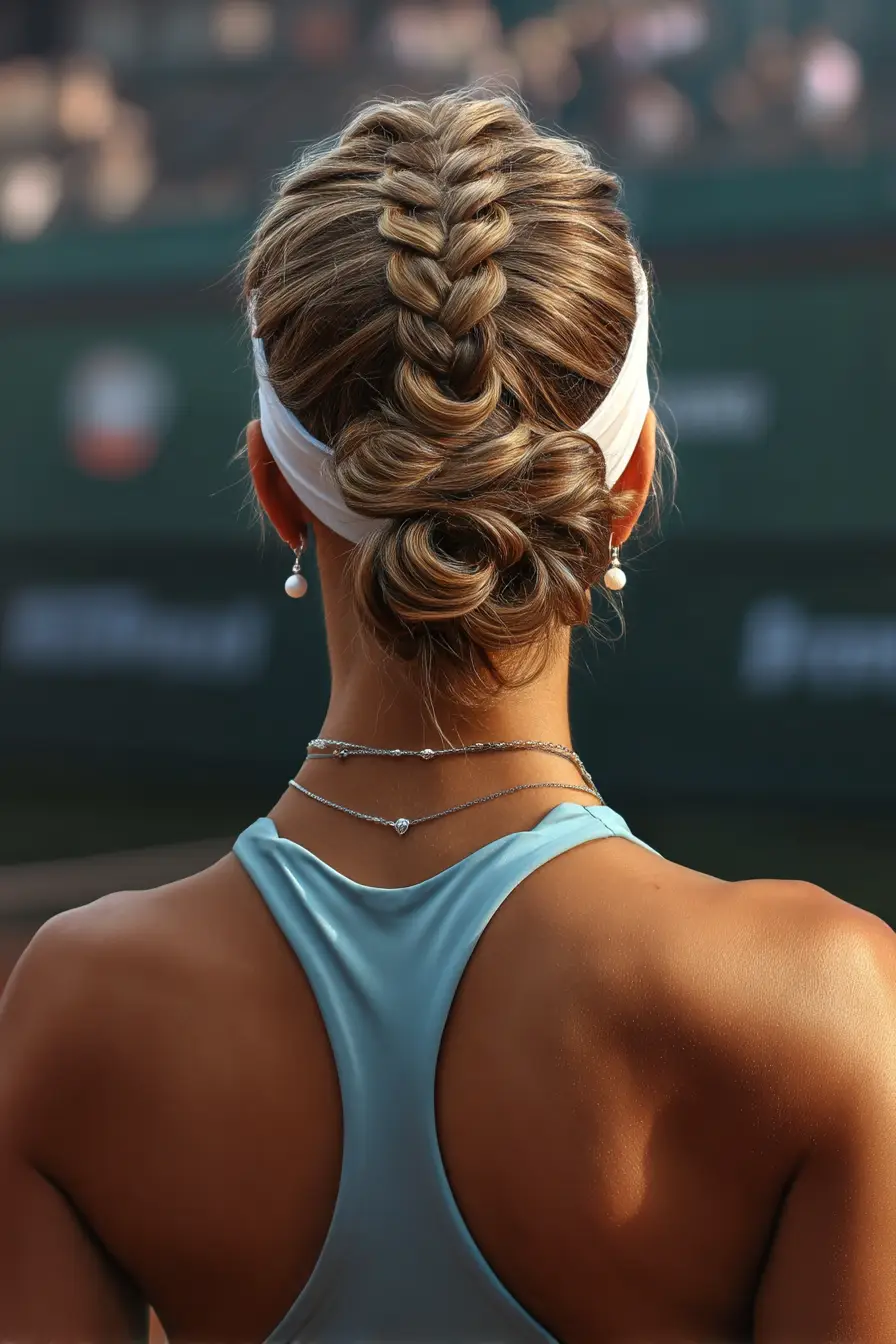 Braided Crown Bun with Headband Hold