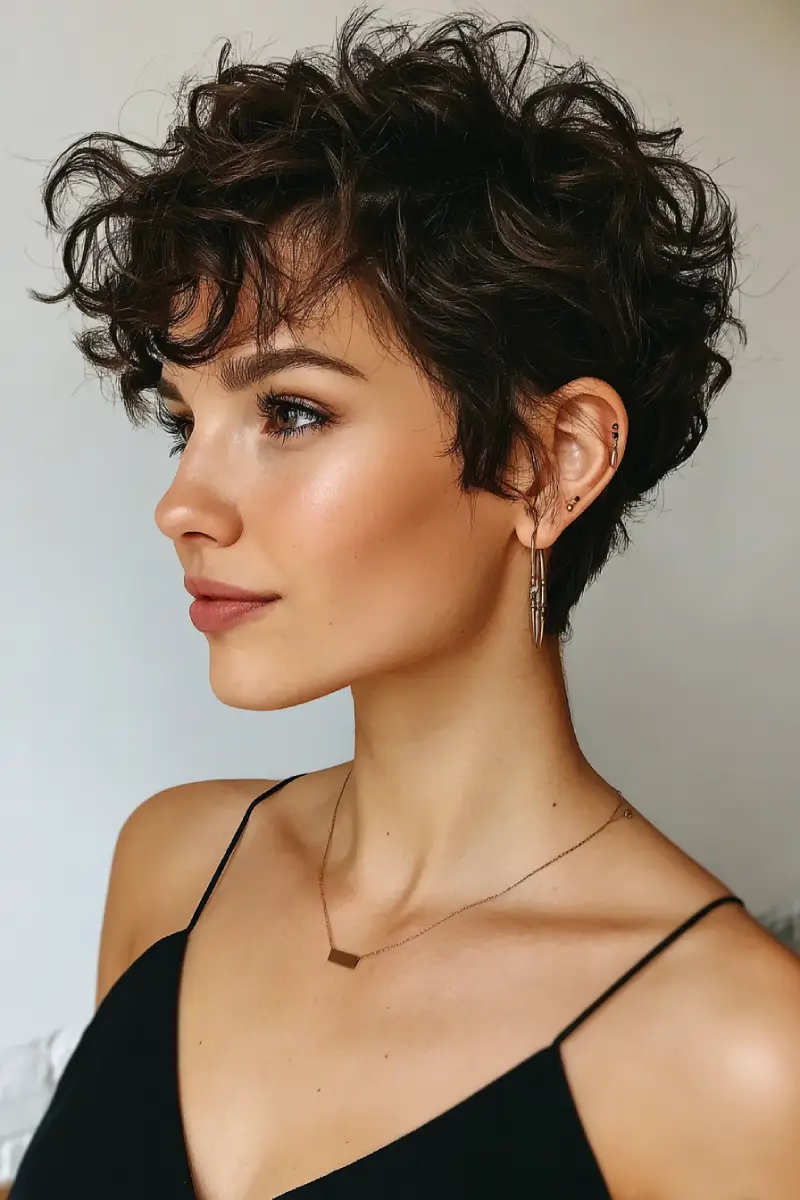 22 Refreshing Hairstyles for Swimming: Stylish Looks That Stay Put in the Water 17 Curly Textured Pixie Cut