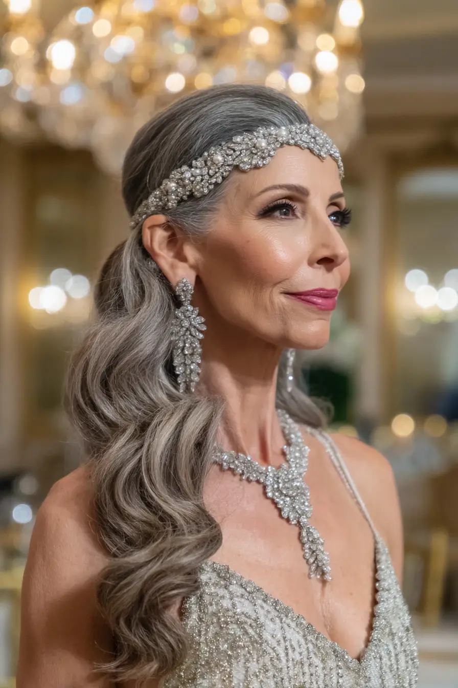 Glamorous Pearl-Wave Elegance