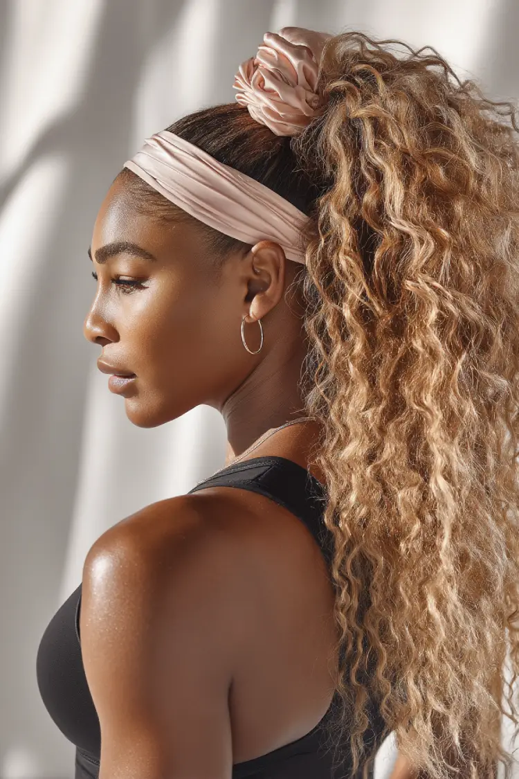 High Puff Ponytail with Satin Headband