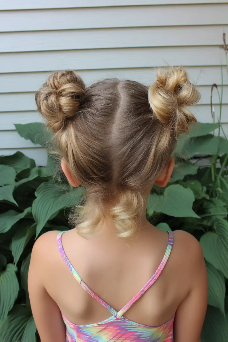 22 Refreshing Hairstyles for Swimming: Stylish Looks That Stay Put in the Water 6 Playful Space Buns for Kids