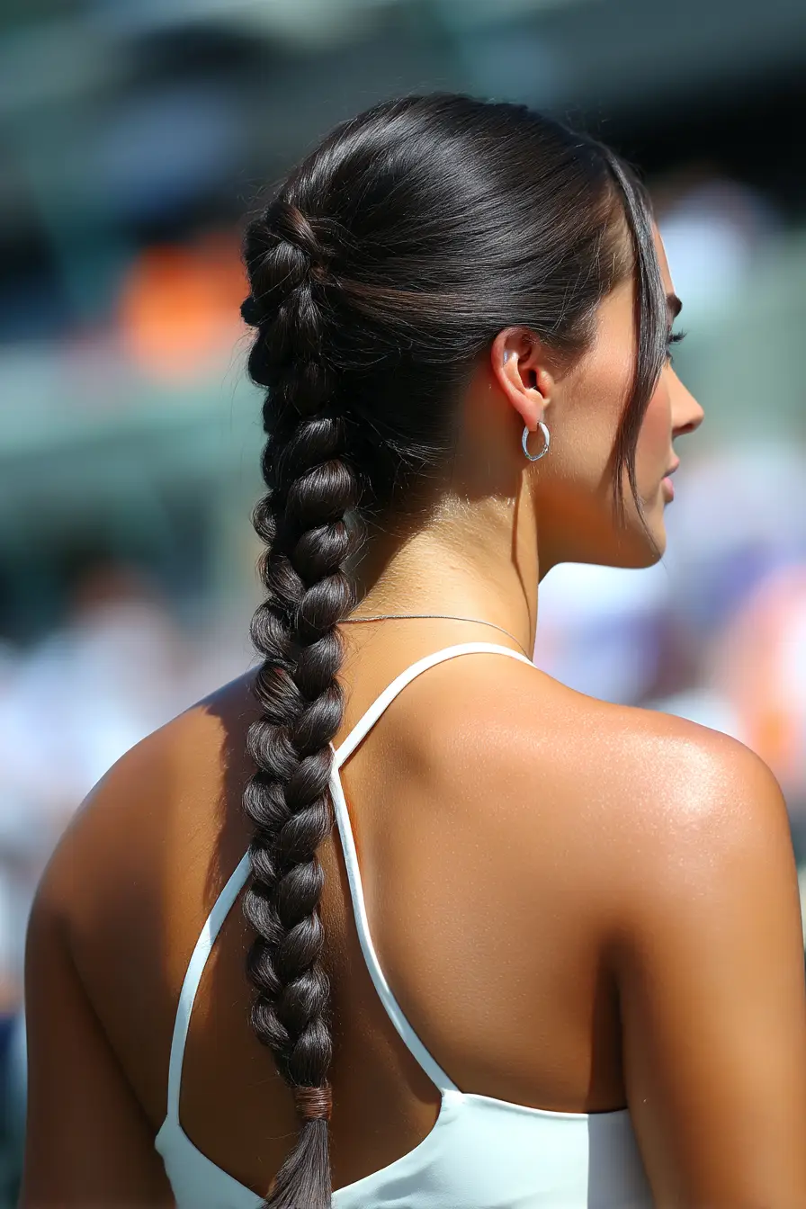 Sleek French Braid with Face-Framing Strands