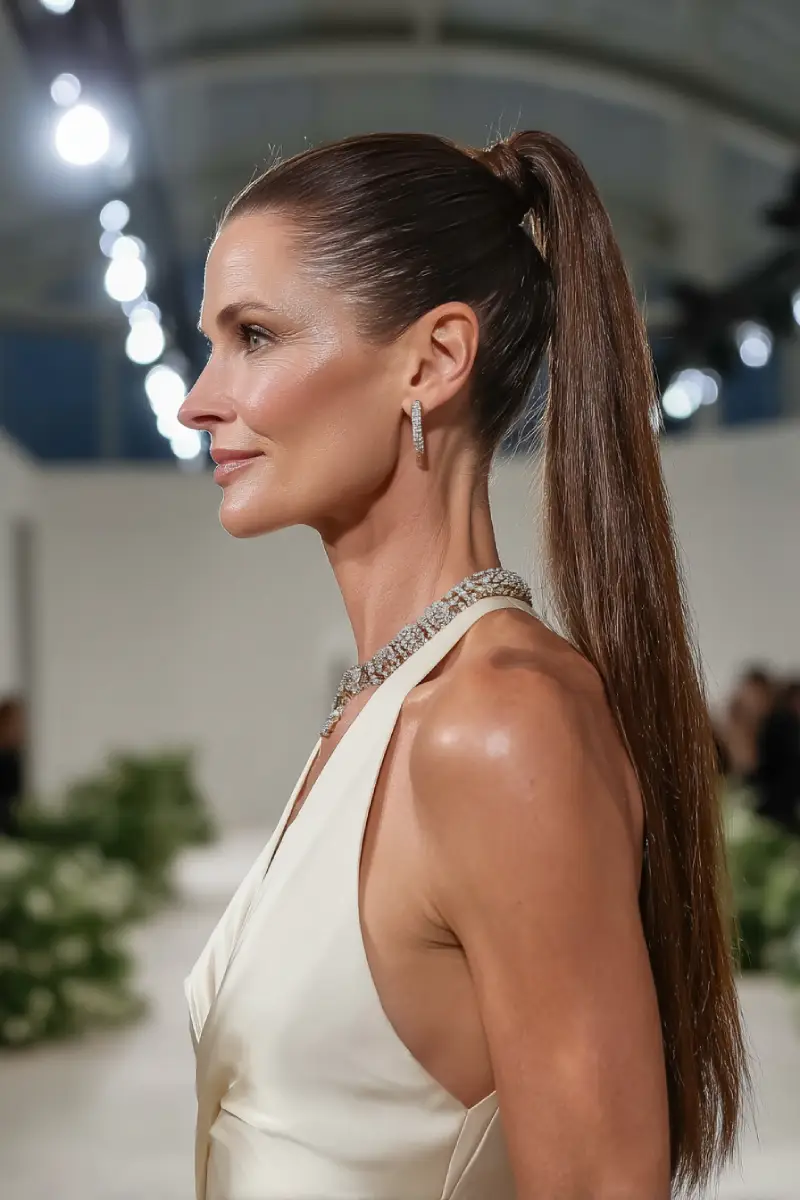 Sleek High Ponytail with Wrapped Base