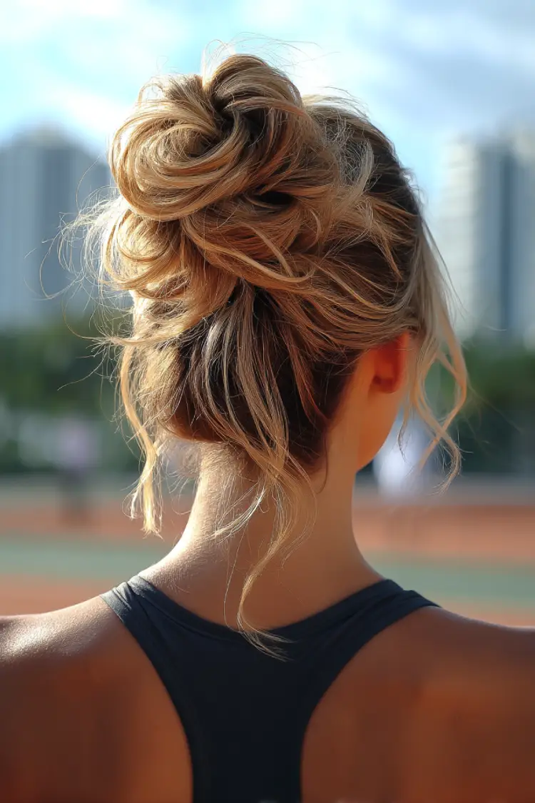 Textured Messy Bun with Soft Flyaways