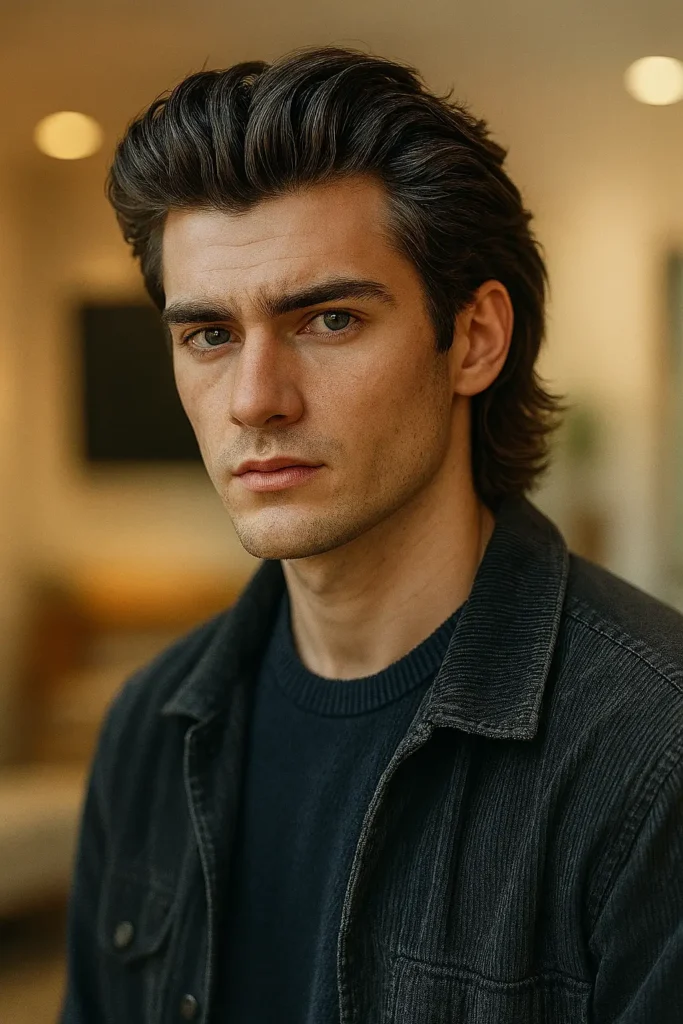 1. Soft-Volume Mullet with Brushed-Back Top