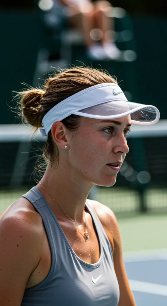 2. Visor-Ready Low Messy Bun