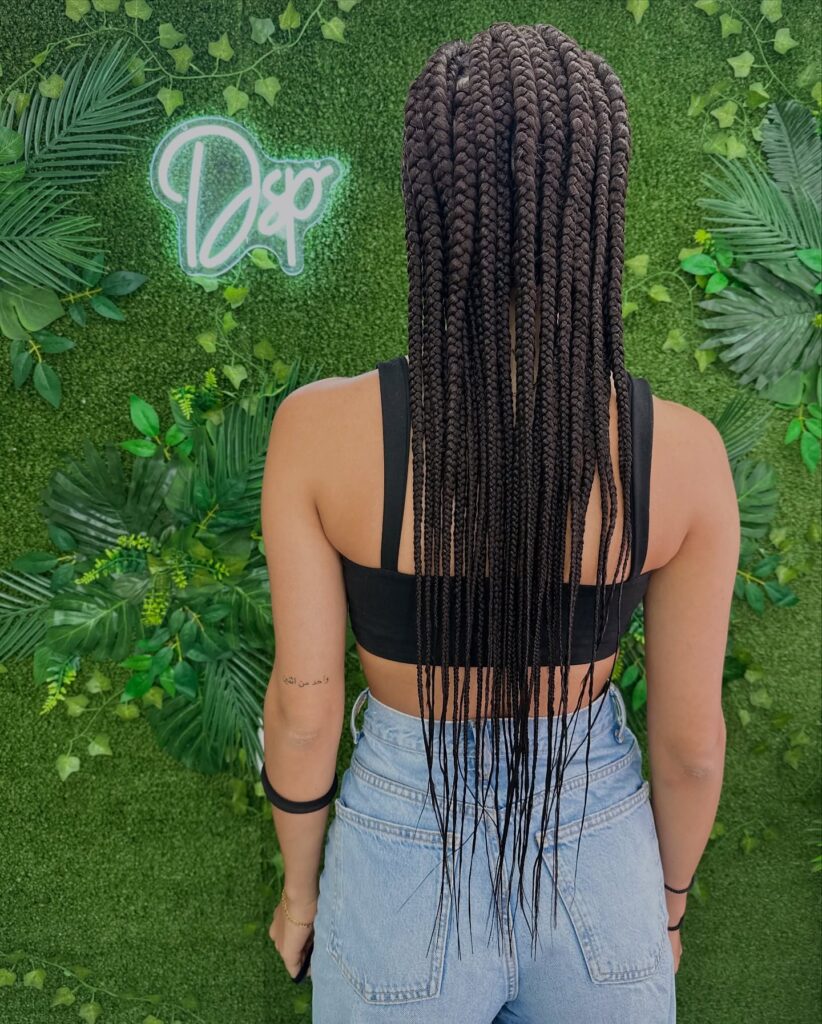 2. Waist-Length Classic Box Cornrows