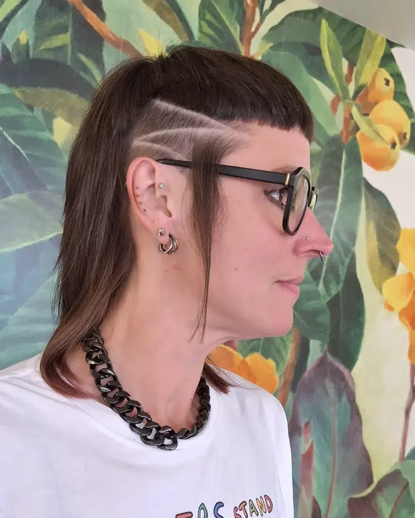 13. Shaved Side Graphic Mullet